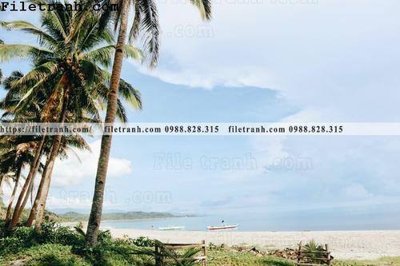 File gốc hinh anh phong canh cay co cay dua ngang 138 (in lụa) tranh mã đáo