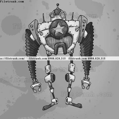 File ảnh hinh anh robot steampunk 1522 (gốc) in decal dán tường