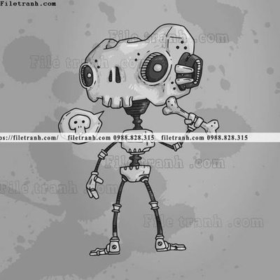 File gốc hinh anh robot steampunk 1526 (in lụa) chi tiết cao