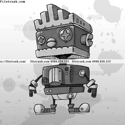 File gốc hinh anh robot steampunk 1539 (in lụa) họa tiết 3D