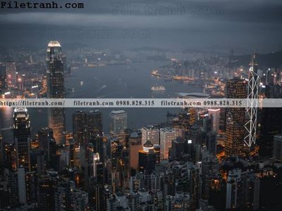 File gốc hinh anh thanh pho ngang dep 108 (in lụa) tranh phong thủy