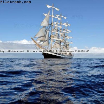 File tranh hinh anh thuyen buom tren bien 119 (gốc) in trên kính