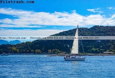 File tranh ảnh gốc hinh anh thuyen buom tren bien 135 dùng cho in khổ lớn