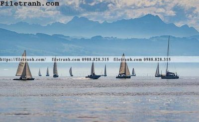 File gốc hinh anh thuyen buom tren bien 176 (in lụa) họa tiết 3D