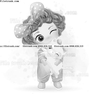 File tranh hinh anh vector co gai hoat hinh 1503 (ảnh gốc) in trần xuyên sáng