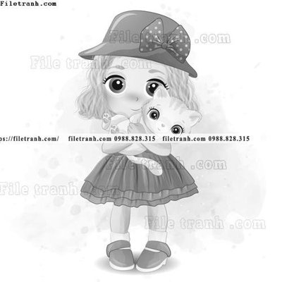 File gốc in ấn hinh anh vector co gai hoat hinh 1526 chuẩn màu CMYK