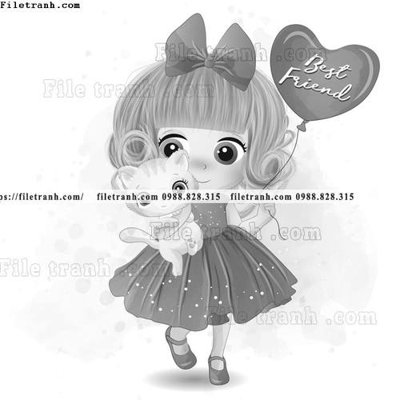 Download file gốc hinh anh vector co gai hoat hinh 1528 (in mica) 3D