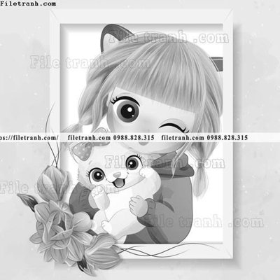 Tải file hinh anh vector co gai hoat hinh 1544 (ảnh gốc) in gạch 3D