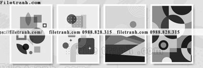 File tranh hinh anh vector truu tuong Morandi 132 (file gốc) chuẩn màu in