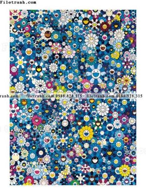 File tranh hoa mat troi hoat hinh 501 (bản gốc) in canvas