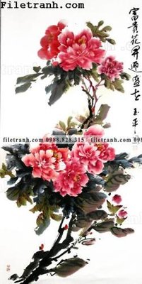 Tải file hoa mau don ve tay 106 (gốc) in tranh tráng gương