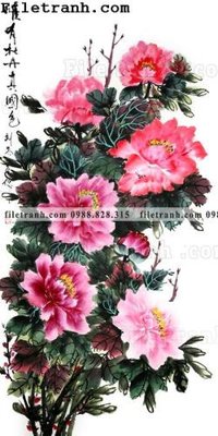 File tranh in tráng gương hoa mau don ve tay 116 (siêu nét)