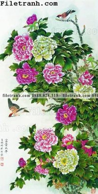 Tải file hoa mau don ve tay 143 (gốc) làm tranh treo tường