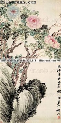 File gốc hoa mau don ve tay 151 (in tráng gương) hiện đại