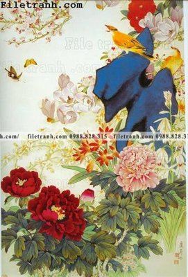 File in trần hoa mau don ve tay 159 (bản gốc) mây trời