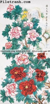 File ảnh hoa mau don ve tay 167 (gốc) in poster