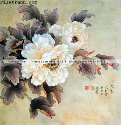 File ảnh hoa mau don ve tay 203 (gốc) in backdrop sự kiện