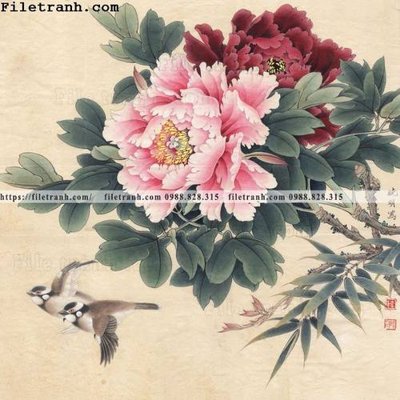 File gốc hoa mau don ve tay 208 (in ấn) màu sắc trung thực