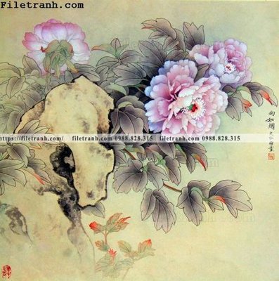 Tải về file tranh gốc hoa mau don ve tay 211 (để in quảng cáo)