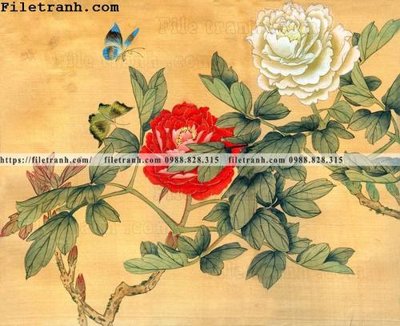 File gốc hoa mau don ve tay 229 (trang trí) cho phòng khách