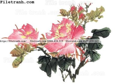 File tranh gốc hoa mau don ve tay 299 (sắc nét từng chi tiết)