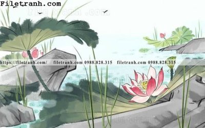 File in ấn hoa sen mau nuoc 100 (bản gốc) chất lượng cao