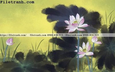 Mua file ảnh gốc hoa sen mau nuoc 115 (chất lượng cao)