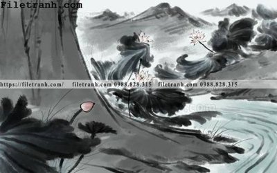 Download file tranh PSD hoa sen mau nuoc 124 để chỉnh sửa