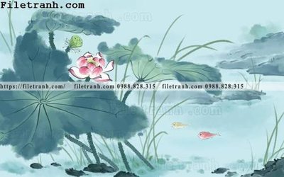 Tải file PSD hoa sen mau nuoc 131 (nguyên layer) để in