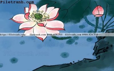 File gốc hoa sen mau nuoc 149 (phiên bản chuẩn) để in ấn