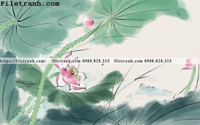 File tranh hoa sen mau nuoc 153 (gốc) in film