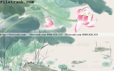 Tải file hoa sen mau nuoc 156 (gốc) in nhanh