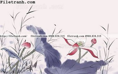 File tranh hoa sen mau nuoc 160 (gốc) chủ đề trẻ em