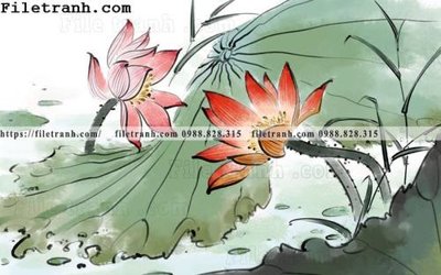 File in mica hoa sen mau nuoc 171 (bản gốc) làm vách ngăn