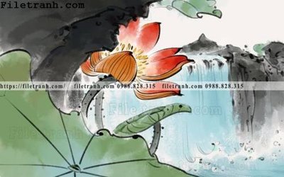 Download file tranh PSD hoa sen mau nuoc 172 để chỉnh sửa
