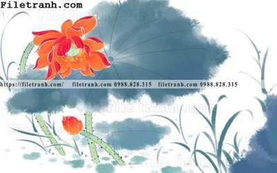 File gốc hoa sen mau nuoc 186 (thiết kế) cho in ấn