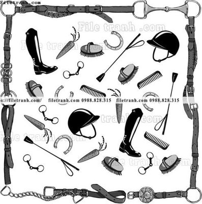 File tranh hoa tiet ngua Hermes 1539 (gốc) chủ đề động vật