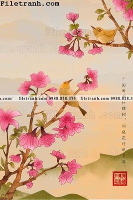 File PSD hoa va chim hien dai tranh dung 110 (nguyên gốc) chất lượng cao