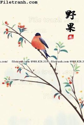 File gốc in ấn hoa va chim hien dai tranh dung 116 độ phân giải cao