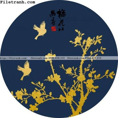 File gốc hoa va chim xu huong quoc gia tron 110 (in lụa) chi tiết cao