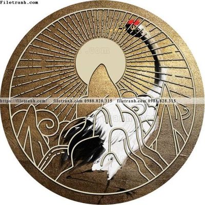 File tranh hoa van rong tron kieu Trung Quoc 520 (gốc) in trên kính