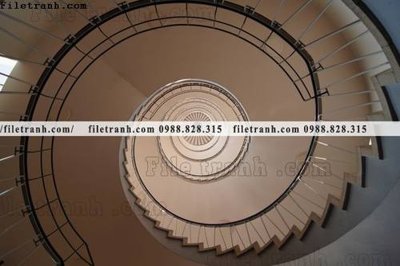 File tranh kien truc cau thang xoan oc 428 (gốc) in trên kính