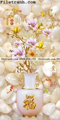 File in lụa loat tranh tinh vat hoa 210 (hoa văn) loat tranh tinh vat hoa 210