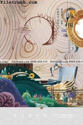 File tranh in trần 3D muc ap phich phong cach trung quoc 111 (ảnh gốc)