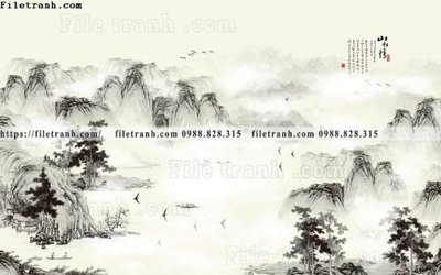Download file tranh PSD phong cach phong canh muc trung quoc 284 để chỉnh sửa