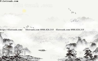 File tranh phong cach phong canh muc trung quoc 285 (ảnh gốc) cho in ấn kỹ thuật số