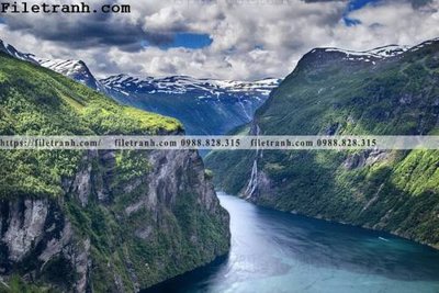 File gốc phong canh dep 162 (in lụa) tranh mã đáo