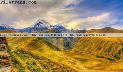 File tranh in tráng gương phong canh nui ngang 129 (siêu nét)