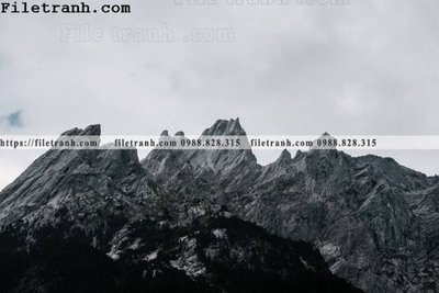 Hình ảnh file gốc in trần nhà phong canh nui ngang 170