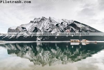 Hình ảnh file gốc in lụa phong canh nui ngang 186